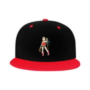 Wonder Woman Kid'S Cartoon Baseball Cap,Adjustable Hip Hop Hat Flat Brim, Breathable Sun Hat For Boys Girls Red